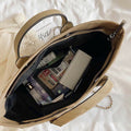Crossbody Canvas Tote for Women – Chain Strap Bucket Bag