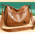 Women’s Soft Leather Double Compartment Crossbody Bag – Stylish & Practical Shoulder Bag