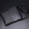 Small Messenger Bag for Men Plaid PU Leather Crossbody Shoulder Bag