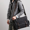 Canvas Messenger Bag for Men | Vintage Crossbody Laptop Briefcase
