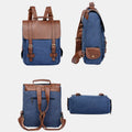 Vintage Leather Canvas Backpack for Men & Women – Travel Daypack, Unisex Rucksack
