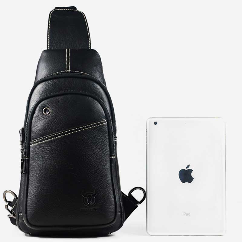 Large Capacity Genuine Leather Sling Bag for Men – Versatile Crossbody Chest Bag