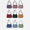 Multiple Color Crossbody Purse for Women - Large Nylon Commuter Bag