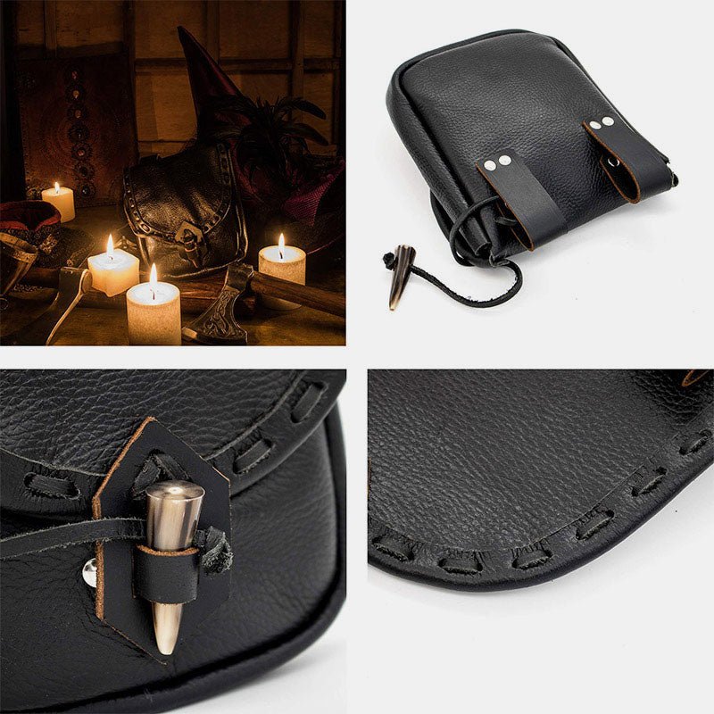 Renaissance Belt Pouch Holster - EDC Leather Waist Bag Cosplay Coin Purse