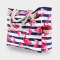 Women's large capacity printed canvas beach bag