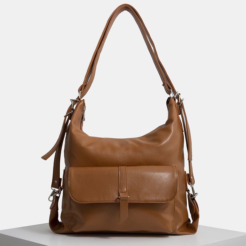 2 - in - 1 Convertible Leather Tote Backpack – Retro Shoulder Bag & Travel Day Pack