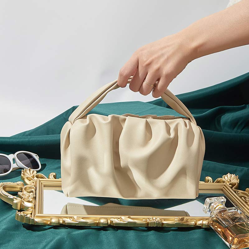 Soft PU Leather Dumpling Cloud Handbag – Women’s Top Handle Hobo Bag Clutch