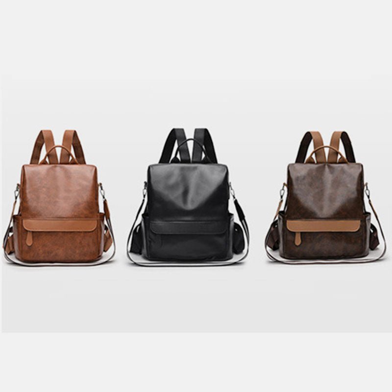 Women's Anti - theft Leather Backpack – Stylish & Secure Travel Handbag
