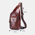 Genuine Leather Sling Chest Bag with Earphone Hole – Stylish & Practical Crossbody Shoulder Bag
