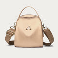 Cream wide-strap nylon crossbody bag for women