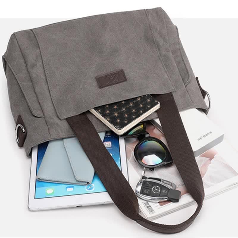 Women's Canvas Tote Shoulder Handbag – Casual Crossbody Purse Work Bag