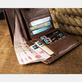 Premium Real Leather Large Capacity Vertical Wallet for Men – Slim, Durable & Stylish