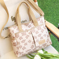 Floral Cute Printing Crossbody Purse – Large Canvas Handbag for Commuting
