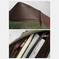 Messenger Bag for Men – Canvas Vintage Crossbody Handbag with Crazy Horse Leather, Casual Business Document Bag