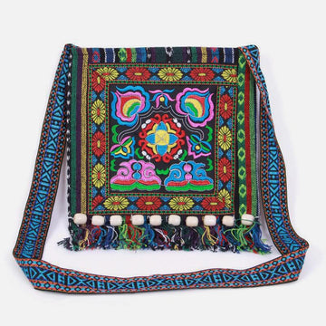 Women's vintage embroidered canvas crossbody bag