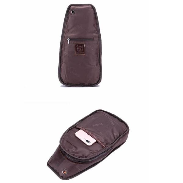 Men's Genuine Leather Sling Bag – Vintage Crossbody Backpack, Waterproof and Durable