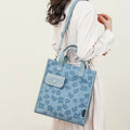 Floral Crossbody Tote Bag – Cute Nylon Shoulder Purse for Office & Daily Use