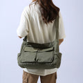 Women's retro multi-pocket canvas crossbody bag