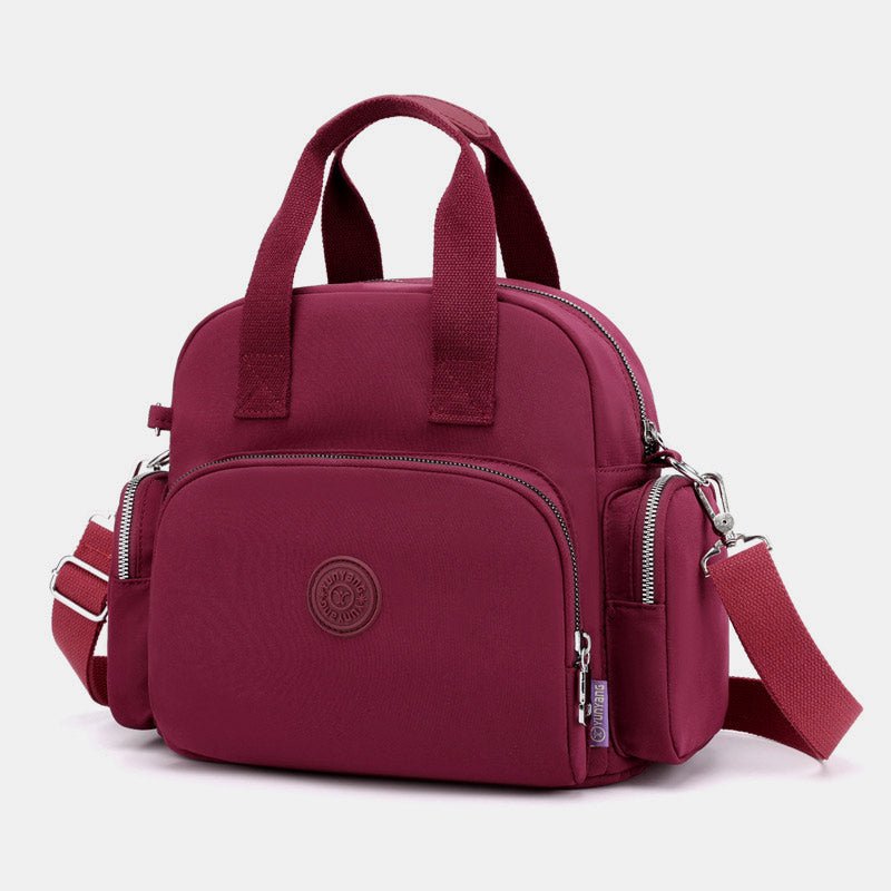 3 - Way Use Backpack with USB Charging Port – Versatile Nylon Travel & School Bag for Women