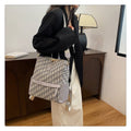 Oil Painting Canvas Backpack – Retro Houndstooth Large Student Daypack for Women, Stylish and Practica