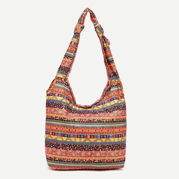 Women's colorful large capacity canvas shoulder bag