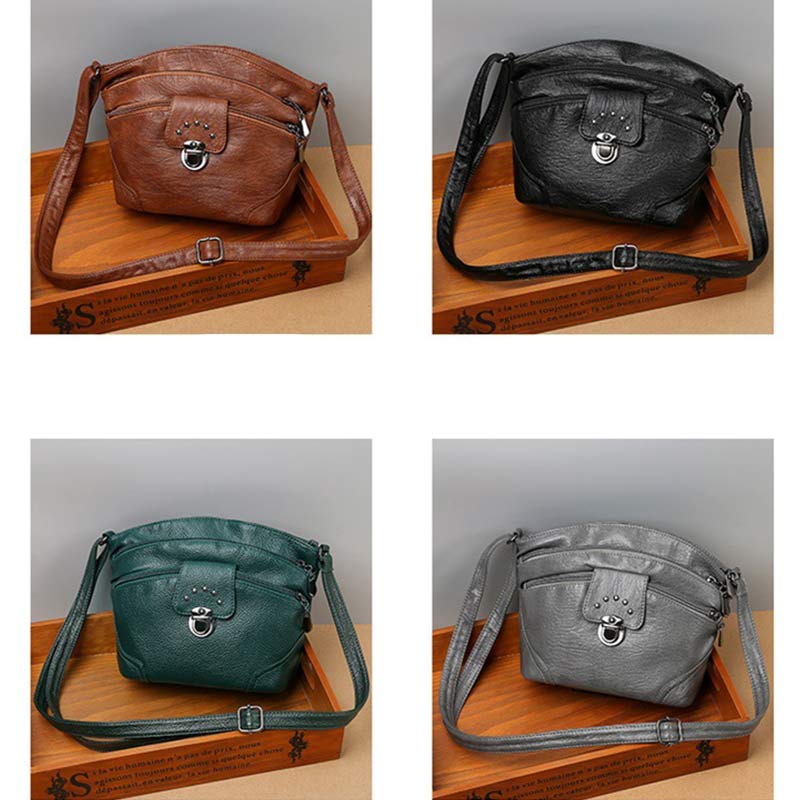 Retro Faux Leather Crossbody Bag for Women – Small Shoulder Purse for Daily Use