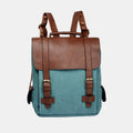 Vintage Leather Canvas Backpack for Men & Women – Travel Daypack, Unisex Rucksack