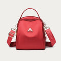 Crimson wide-strap nylon crossbody bag for women