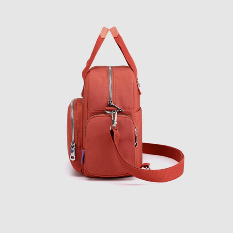 3 - Way Use Backpack with USB Charging Port – Versatile Nylon Travel & School Bag for Women