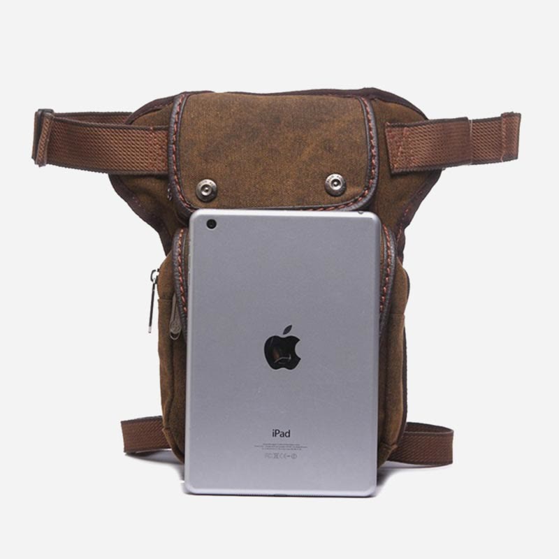 Men’s Retro Canvas Leg Bag – Outdoor Sports Crossbody with Adjustable Strap