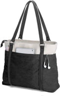 Women Laptop Tote Bag for Work – Lightweight Splice Canvas 15.6 Inch Handbag Purse