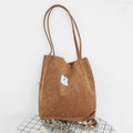 Corduroy Tote Bag for Women – Large Capacity School Shoulder Bag with Magnetic Closure