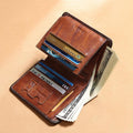 Genuine Leather RFID Multi - Card Bifold Wallet for Men - Secure & Stylish Business Wallet
