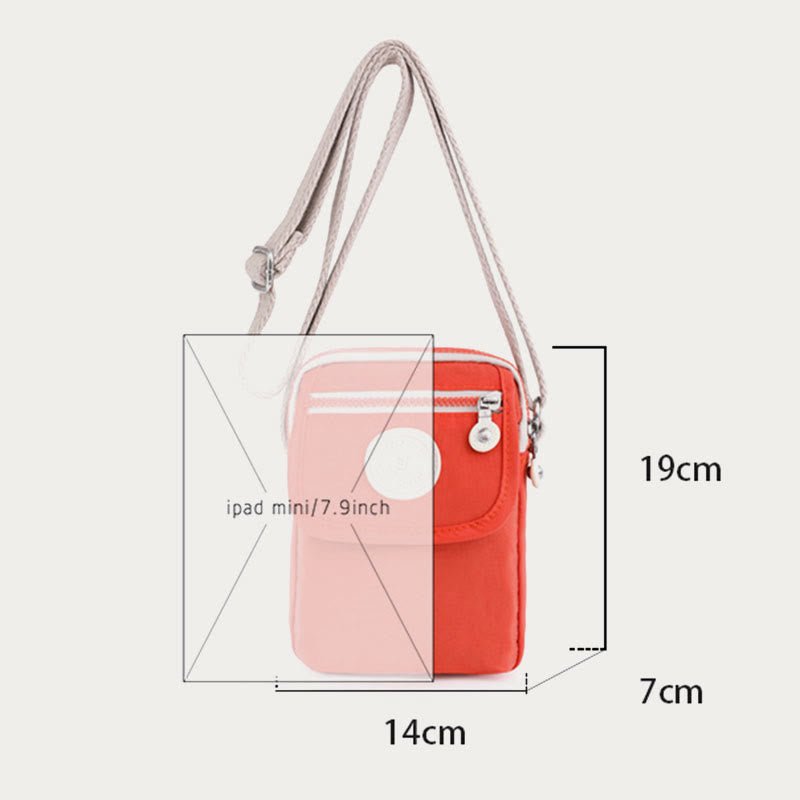Mini Crossbody Bag – Waterproof Nylon Simple Solid Color Shopping Bag