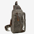 Men's canvas sling bag for travel and hiking
