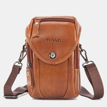 Men's leather phone crossbody and waist bag