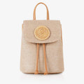 Women’s Straw Backpack – Summer Beach Woven Drawstring Handbag