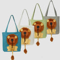 Pet Carrier for Small Animals - Travel Canvas Shoulder Bag with Cute Lion Design