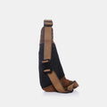 Vintage Canvas Sling Bag for Men - Black & Saddle Brown Crossbody Business Bag