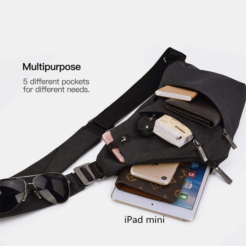 Men's anti-theft waterproof sling bag