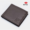 RFID protection genuine leather multi-slot wallet