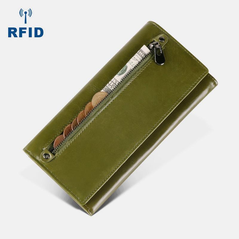 Genuine Leather RFID Vintage Wallet for Women