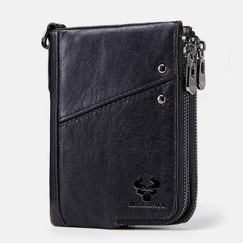 RFID Anti - theft Genuine Leather Multi - slot Bifold Wallet for Men - Stylish Business Wallet