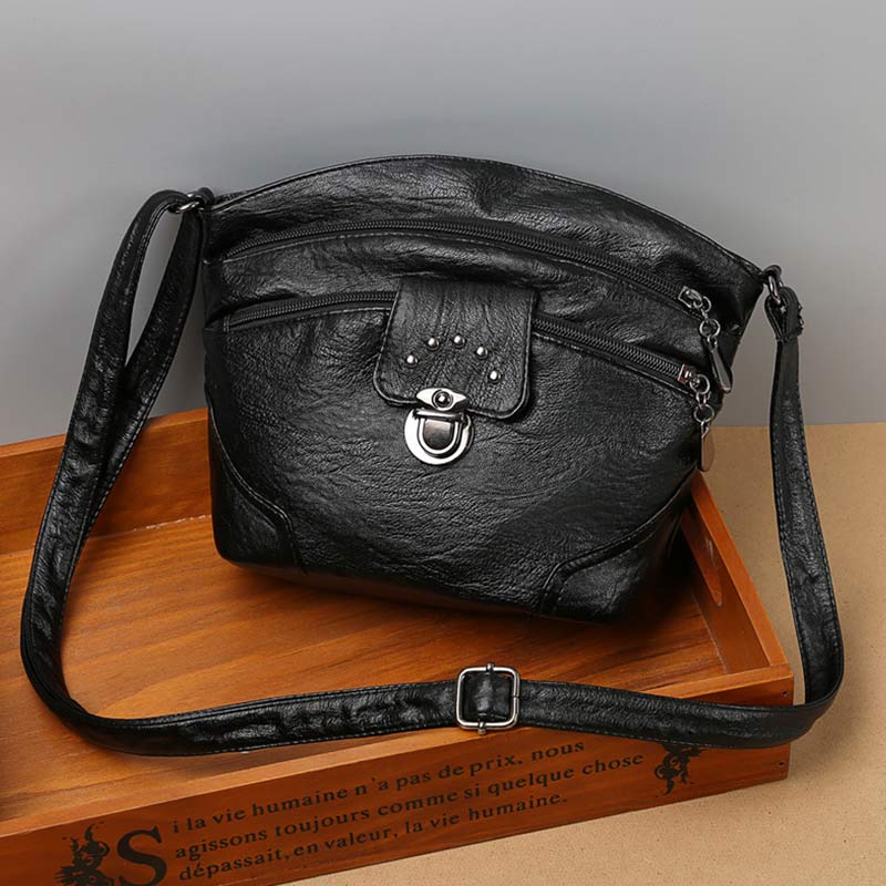 Retro Faux Leather Crossbody Bag for Women – Small Shoulder Purse for Daily Use