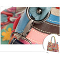Genuine Leather Multicolor Flower Boho Handbag – A Touch of Artistic Elegance