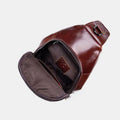 Genuine Leather Sling Chest Bag with Earphone Hole – Stylish & Practical Crossbody Shoulder Bag