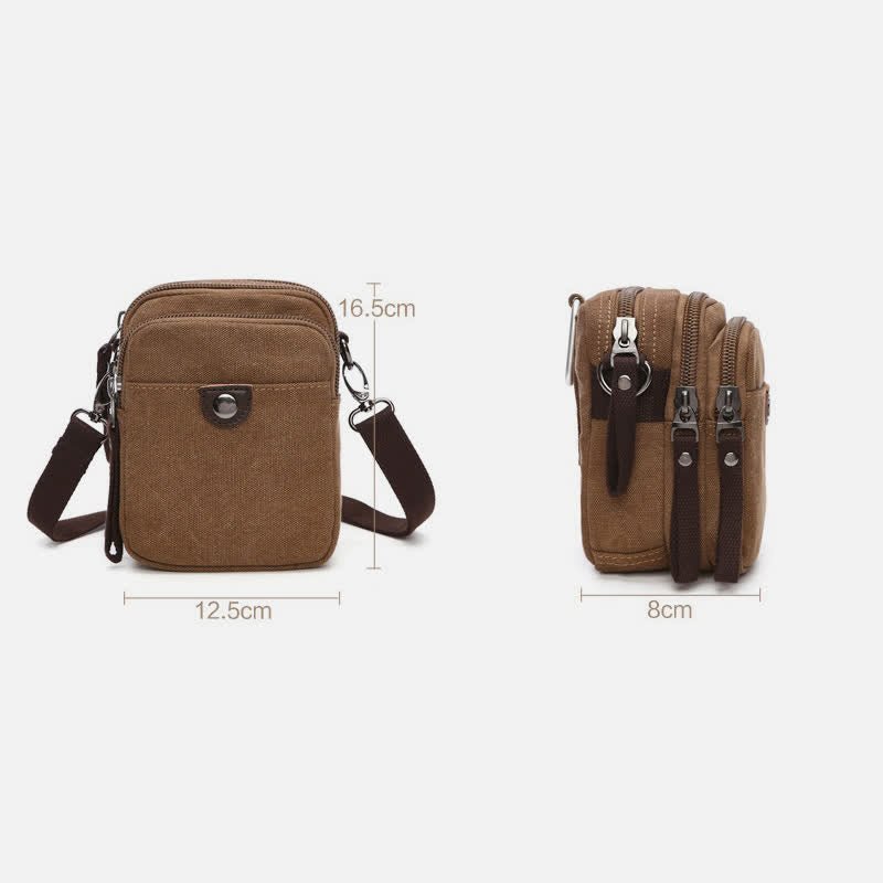 Belt Loop Holster Phone Purse - Small Canvas Crossbody Side Shoulder Bag