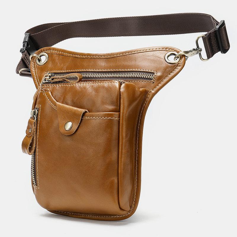Genuine Leather Retro Sport Waist Bag – Classic Style Meets Practical Functionality