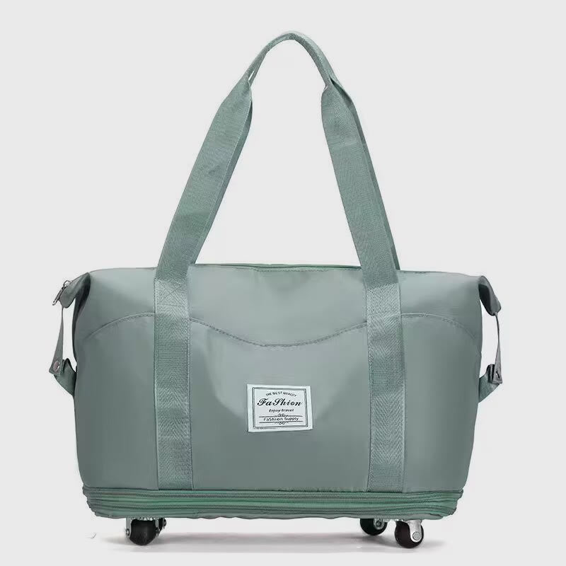 Tote Bag for Travel with Pull Rod & Oblique Folding Storage – Large Capacity Nylon Travel Sleeve