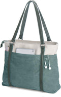 Women Laptop Tote Bag for Work – Lightweight Splice Canvas 15.6 Inch Handbag Purse